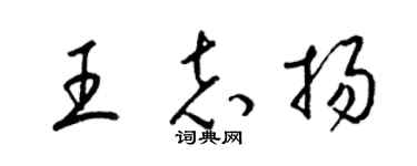 梁锦英王志扬草书个性签名怎么写