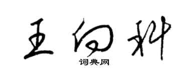 梁锦英王向科草书个性签名怎么写