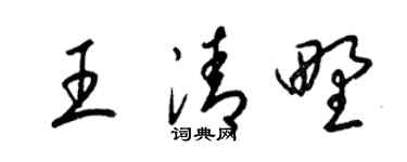 梁锦英王清野草书个性签名怎么写