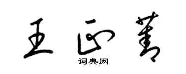 梁锦英王正菁草书个性签名怎么写