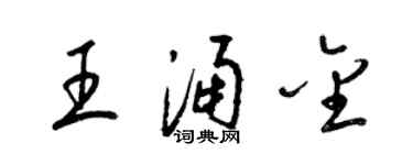 梁锦英王涌金草书个性签名怎么写