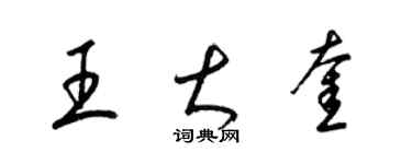 梁锦英王大奎草书个性签名怎么写