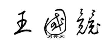 梁锦英王国竞草书个性签名怎么写