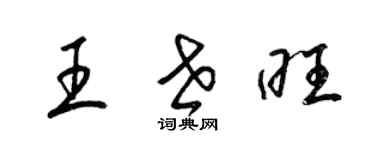 梁锦英王世旺草书个性签名怎么写