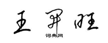 梁锦英王开旺草书个性签名怎么写