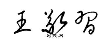 梁锦英王敬习草书个性签名怎么写