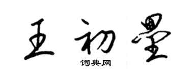 梁锦英王初垒草书个性签名怎么写