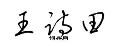 梁锦英王诗田草书个性签名怎么写