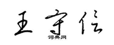 梁锦英王守信草书个性签名怎么写
