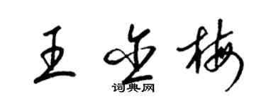 梁锦英王含梅草书个性签名怎么写