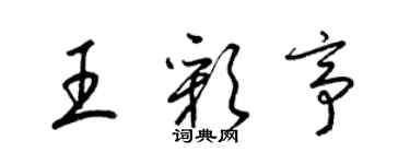 梁锦英王彩亭草书个性签名怎么写