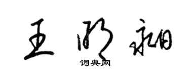 梁锦英王明昶草书个性签名怎么写