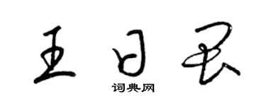 梁锦英王日畏草书个性签名怎么写