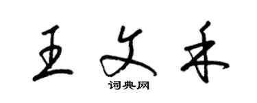 梁锦英王文禾草书个性签名怎么写