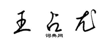 梁锦英王占尤草书个性签名怎么写