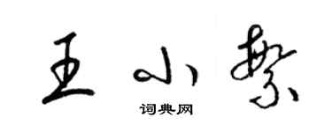 梁锦英王小繁草书个性签名怎么写