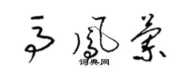 梁锦英马凤兰草书个性签名怎么写