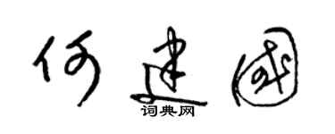 梁锦英何建国草书个性签名怎么写