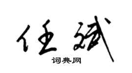 梁锦英任斌草书个性签名怎么写