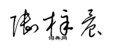 梁锦英陆梓晨草书个性签名怎么写