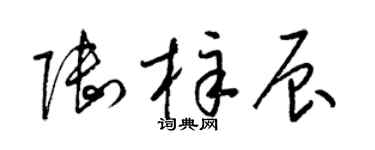 梁锦英陆梓辰草书个性签名怎么写