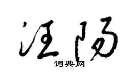 梁锦英汪阳草书个性签名怎么写