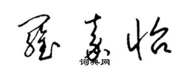 梁锦英罗嘉怡草书个性签名怎么写