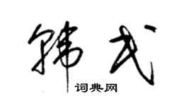 梁锦英韩民草书个性签名怎么写