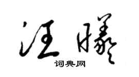 梁锦英汪曦草书个性签名怎么写