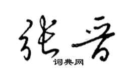 梁锦英张晋草书个性签名怎么写