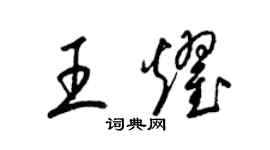 梁锦英王耀草书个性签名怎么写