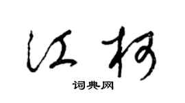 梁锦英江柯草书个性签名怎么写
