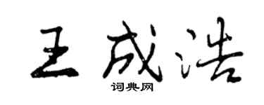 曾庆福王成浩行书个性签名怎么写
