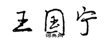 曾庆福王国宁行书个性签名怎么写