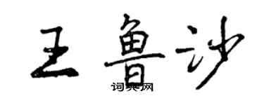 曾庆福王鲁沙行书个性签名怎么写