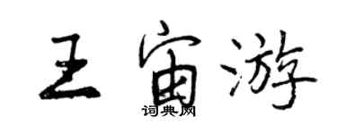 曾庆福王宙游行书个性签名怎么写