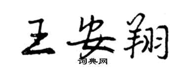 曾庆福王安翔行书个性签名怎么写