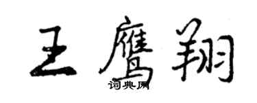 曾庆福王鹰翔行书个性签名怎么写