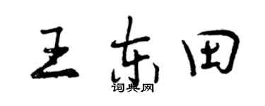 曾庆福王东田行书个性签名怎么写