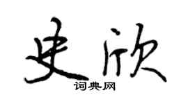 曾庆福史欣行书个性签名怎么写