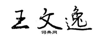 曾庆福王文逸行书个性签名怎么写
