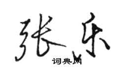 骆恒光张乐行书个性签名怎么写