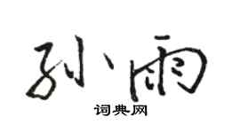 骆恒光孙雨行书个性签名怎么写