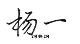 骆恒光杨一行书个性签名怎么写