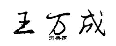 曾庆福王万成行书个性签名怎么写