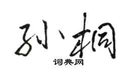 骆恒光孙桐行书个性签名怎么写
