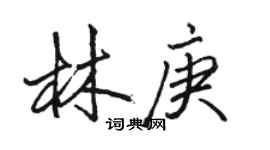 骆恒光林庚行书个性签名怎么写