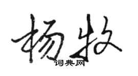 骆恒光杨牧行书个性签名怎么写