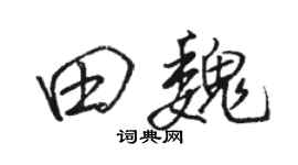 骆恒光田魏行书个性签名怎么写