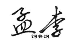 骆恒光孟李行书个性签名怎么写